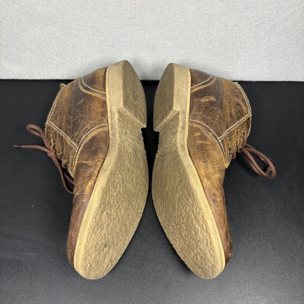 BED STU Draco Men's Leather Chukka Ankle Boots Distressed Brown Lace Up Size 11